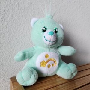 Nanco Care‎ Bear Wish Bear Plush 6" Stuffed Animal Shooting Star Mint Green 2003